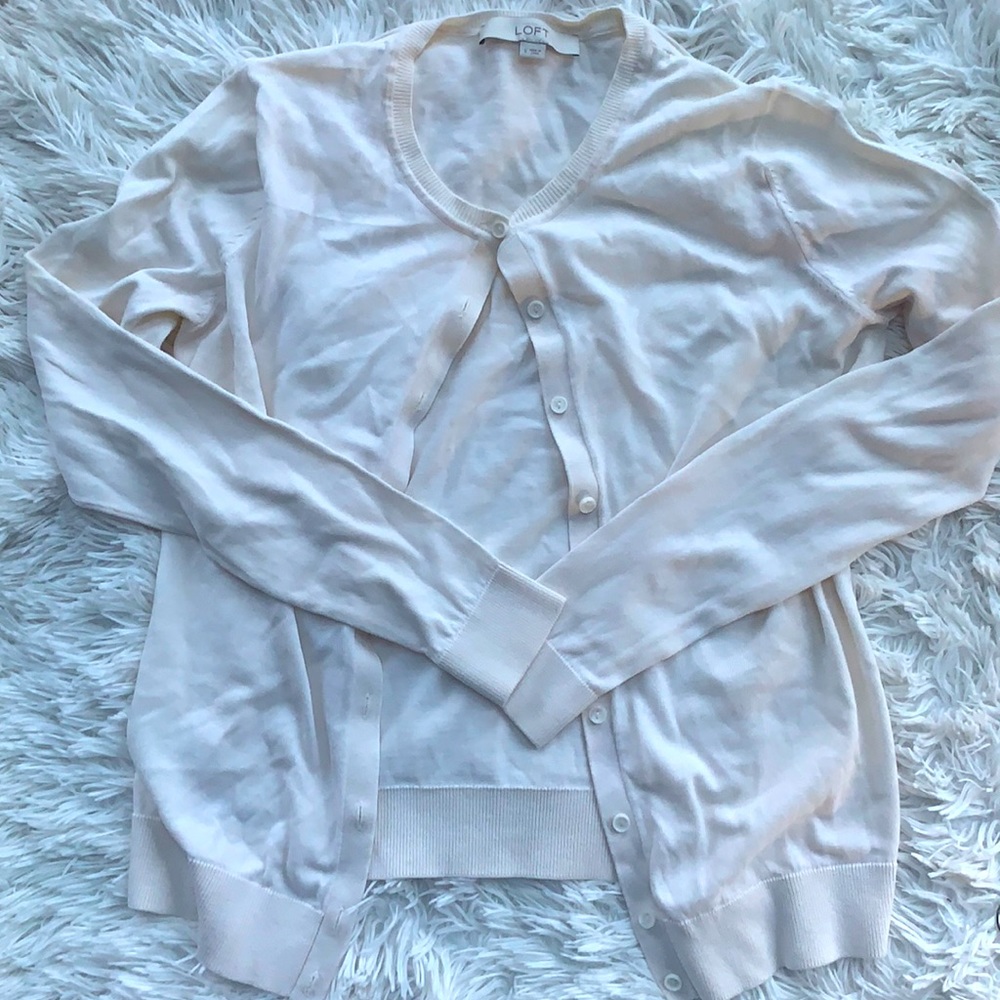 Loft Cream Cardigan Size Small